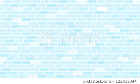 Seamless blue tile texture. Repeating brick pattern for kitchen floor, bathroom wall, pool. Abstract tiles cladding background. Repeated brickwork backdrop. Vector 122018344