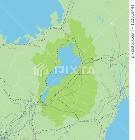 A simple green road map of Japan's Shiga prefecture and neighboring prefectures A simple green road map of Japan's Shiga prefecture and neighboring prefectures 122018441