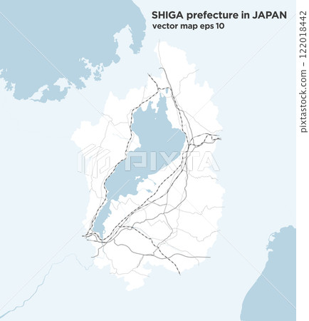 A simple road map of Shiga prefecture, Japan 122018442