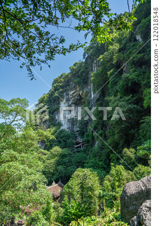 Cave temple carved into rock face, Bich Dong Temple, Tam Coc, Vietnam Cave temple carved into rock face, Bich Dong Temple, Tam Coc, Vietnam 122018548