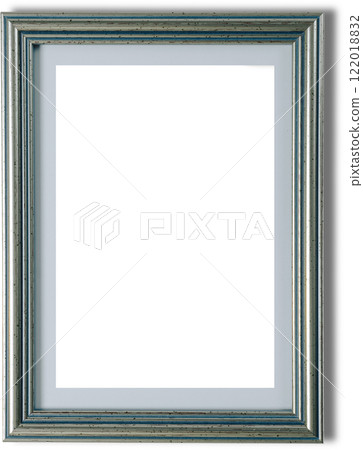 Antique style silver frame - simple decorative material on a white background 122018832