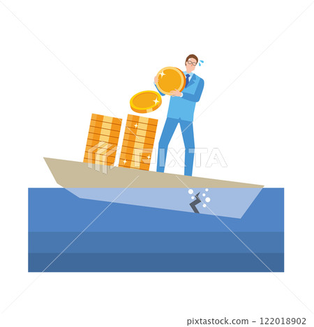 Sunk cost effect illustration 122018902