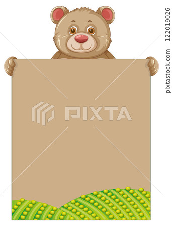 Cute Bear with Blank Sign Cute Bear with Blank Sign 122019026
