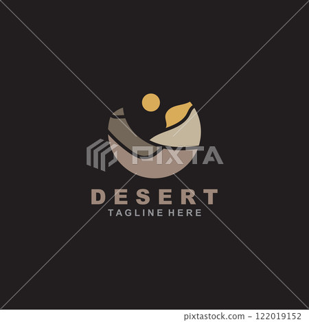 Desert or sahara wilderness logo outdoor adventure emblems, badges patches design template 122019152
