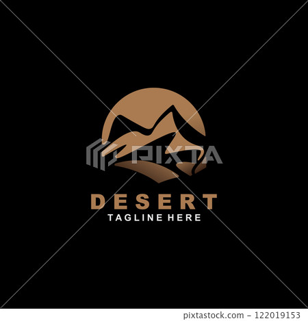 Desert or sahara wilderness logo outdoor adventure emblems, badges patches design template 122019153