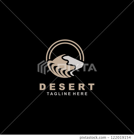 Desert or sahara wilderness logo outdoor adventure emblems, badges patches design template 122019154