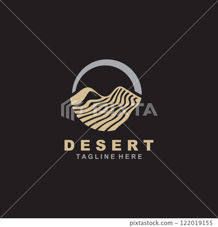 Desert or sahara wilderness logo outdoor adventure emblems, badges patches design template 122019155