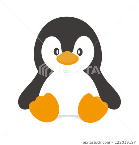 Illustration of a cute penguin sitting Illustration of a cute penguin sitting 122019157