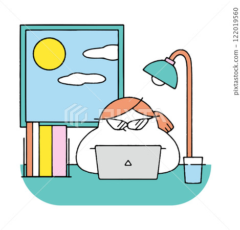 在家工作的瘦女人（早上） 122019560