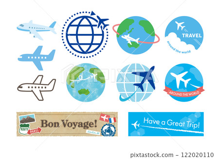 世界旅行和飛機圖標集 122020110