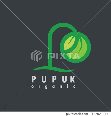 abstract po letter for organic fertilizer or plant seed logo 122021114