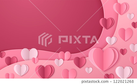 Paper heart Valentine day background Paper heart Valentine day background 122021268