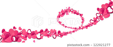 Pink Valentine day pattern with paper heart shapes Pink Valentine day pattern with paper heart shapes 122021277
