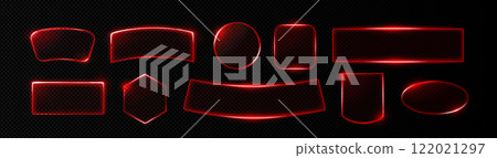 Red neon light frames set Red neon light frames set 122021297