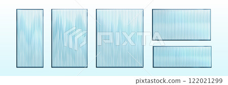 Ribbed glass windows set isolated on white 122021299
