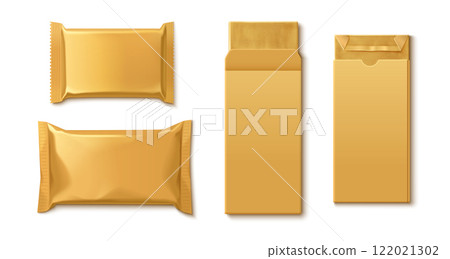 Chocolate bar mockup collection of golden package 122021302