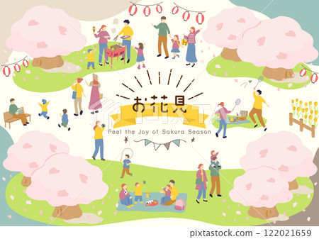 People enjoying cherry blossom viewing 122021659