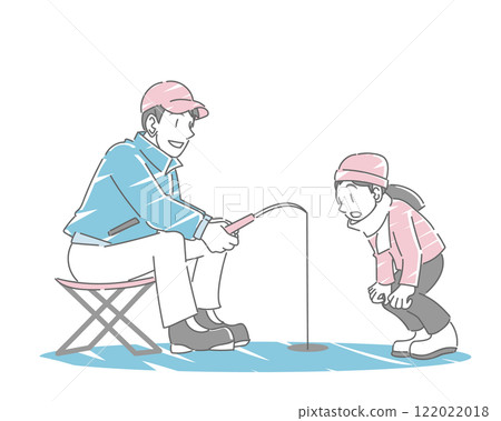 父母和孩子享受釣魚的樂趣 122022018