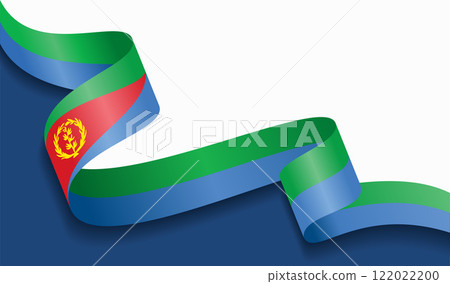 Eritrean flag wavy abstract background. Vector illustration. 122022200