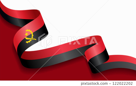 Angolan flag wavy abstract background. Vector illustration. 122022202