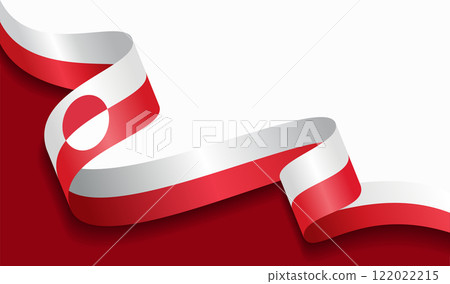 Greenland flag wavy abstract background. Vector illustration. 122022215