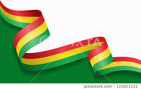 Bolivian flag wavy abstract background. Vector illustration. 122022222