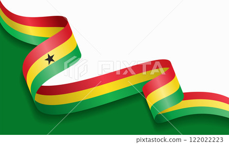 Ghanaian flag wavy abstract background. Vector illustration. 122022223