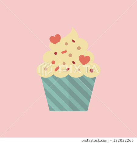 cupcake with hearts. Playful valentines scene. 122022265