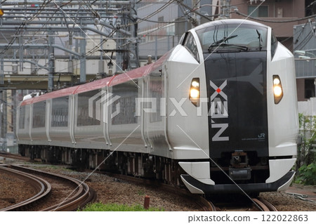 Narita Express E259 series running between Gotanda and Meguro 122022863