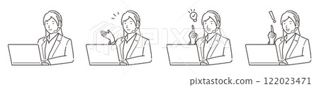 Call center support woman support vector illustration 122023471