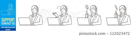 Call center support woman support vector illustration 122023472