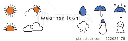 天氣晴朗陰雨滴雪人 Terteru Bozu 雪傘圖標 122023476