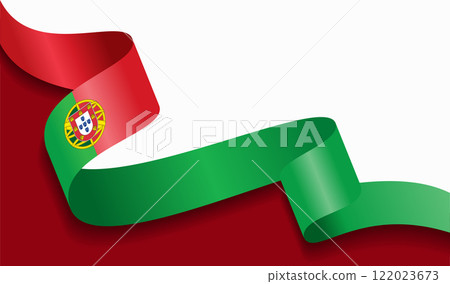 Portuguese flag wavy abstract background. Vector illustration. 122023673