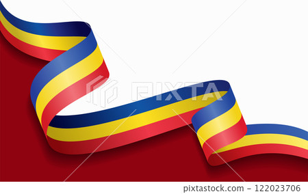 Romanian flag wavy abstract background. Vector illustration. Romanian flag wavy abstract background. Vector illustration. 122023706