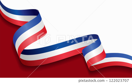 French flag wavy abstract background. Vector illustration. 122023707