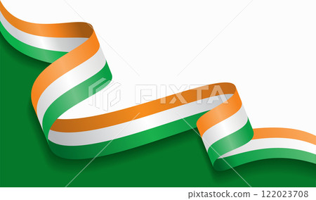 Ivorian flag wavy abstract background. Vector illustration. 122023708