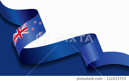New Zealand flag wavy abstract background. Vector illustration. 122023724
