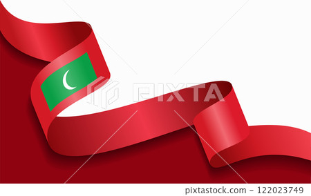 Maldives flag wavy abstract background. Vector illustration. Maldives flag wavy abstract background. Vector illustration. 122023749