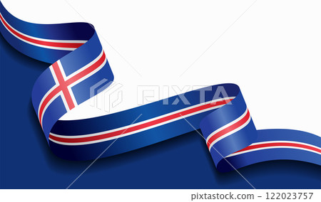 Icelandic flag wavy abstract background. Vector illustration. Icelandic flag wavy abstract background. Vector illustration. 122023757