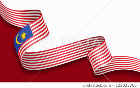 Malaysian flag wavy abstract background. Vector illustration. 122023766