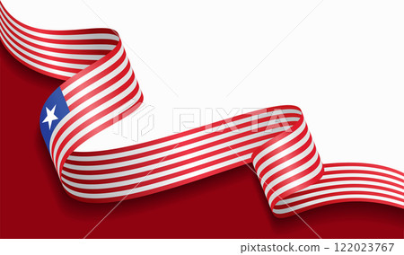 Liberian flag wavy abstract background. Vector illustration. Liberian flag wavy abstract background. Vector illustration. 122023767