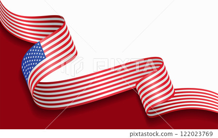 American flag wavy abstract background. Vector illustration. 122023769