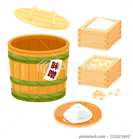 味噌桶和味噌配料 122023845