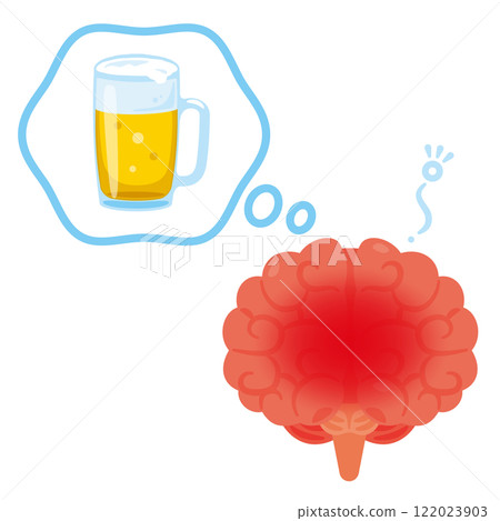 酒精依賴大腦的插圖 酒精依賴大腦的插圖 122023903