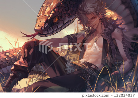 Sexy man and snake Sexy man and snake 122024037