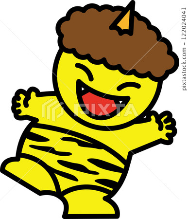 微笑的黃色惡魔揮舞著他的手 122024041