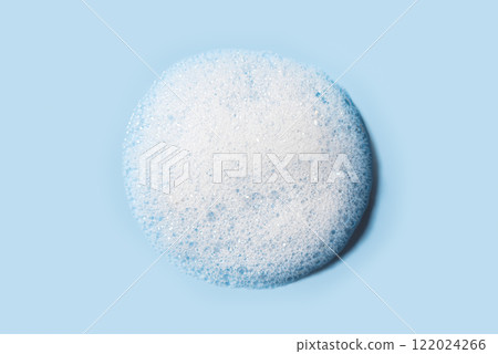 White foam sample on blue 122024266