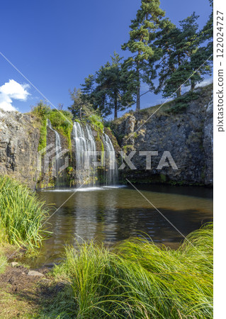 Waterfall Cascade des Veyrines near Allanche in French highlands, Auvergne, Cantal, France 122024727