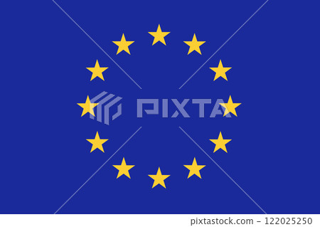 Official flag of the EU European Union in original colors and proportion 122025250
