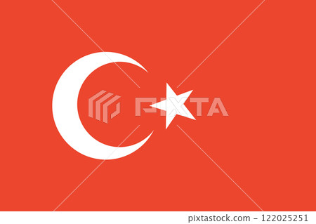 The flag of Turkey. Flag icon. Standard size and color. The flag of Turkey. Flag icon. Standard size and color. 122025251